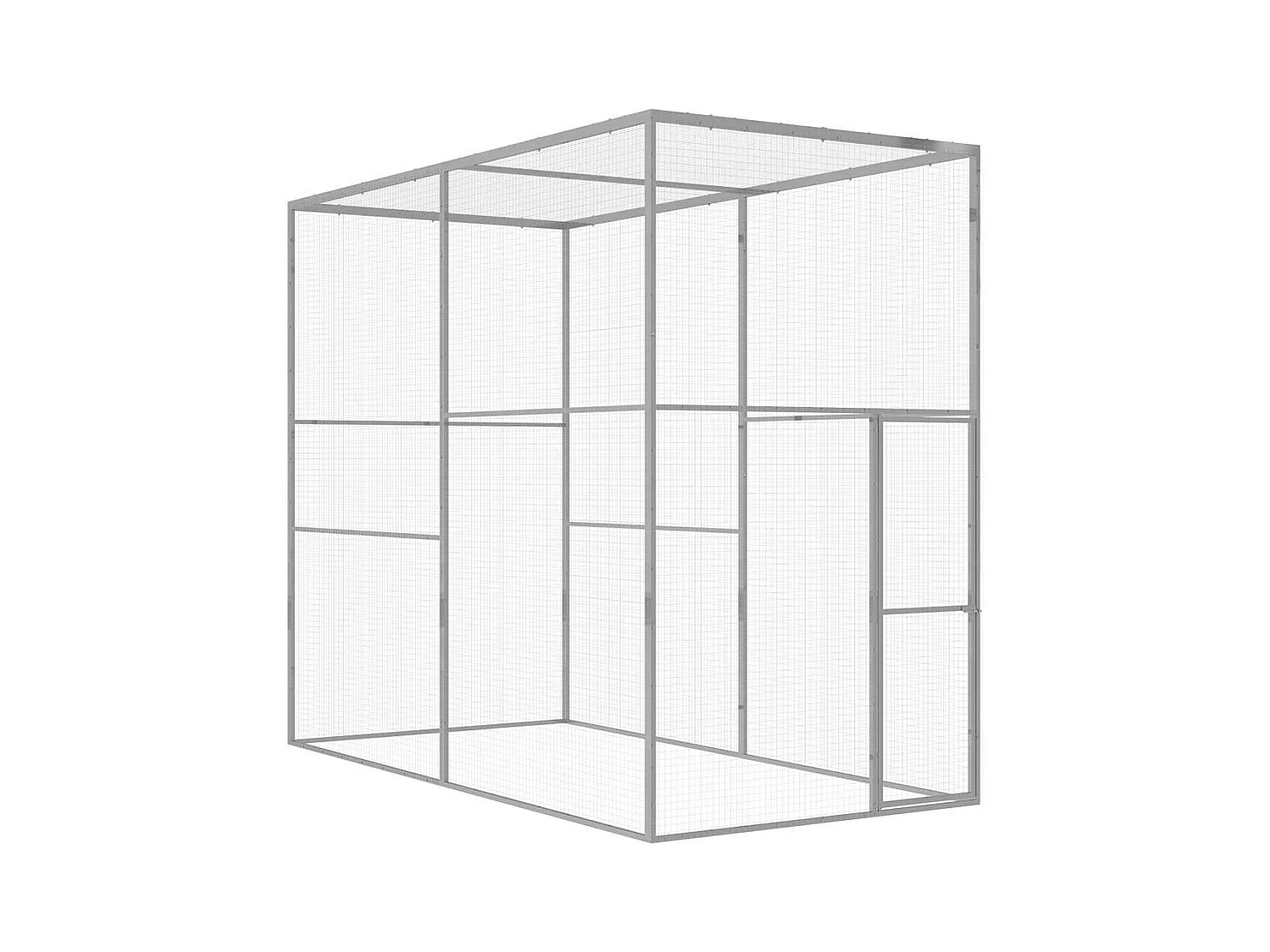 Cage pour chat 3x1,5x2,5 m Acier galvanisé
