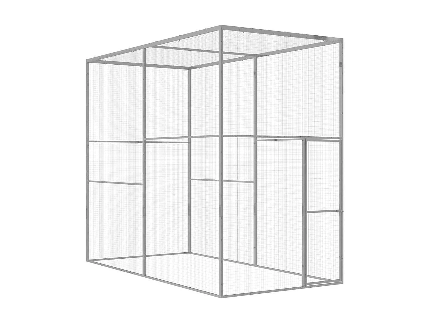 Cage pour chat 3x1,5x2,5 m Acier galvanisé