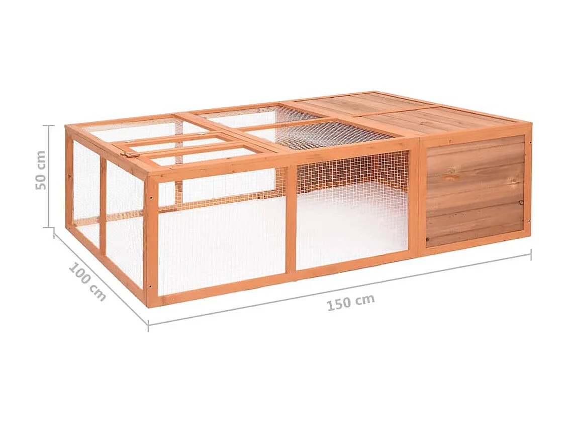 Cage pour animaux de jardin 150x100x50 cm Bois de sapin massif