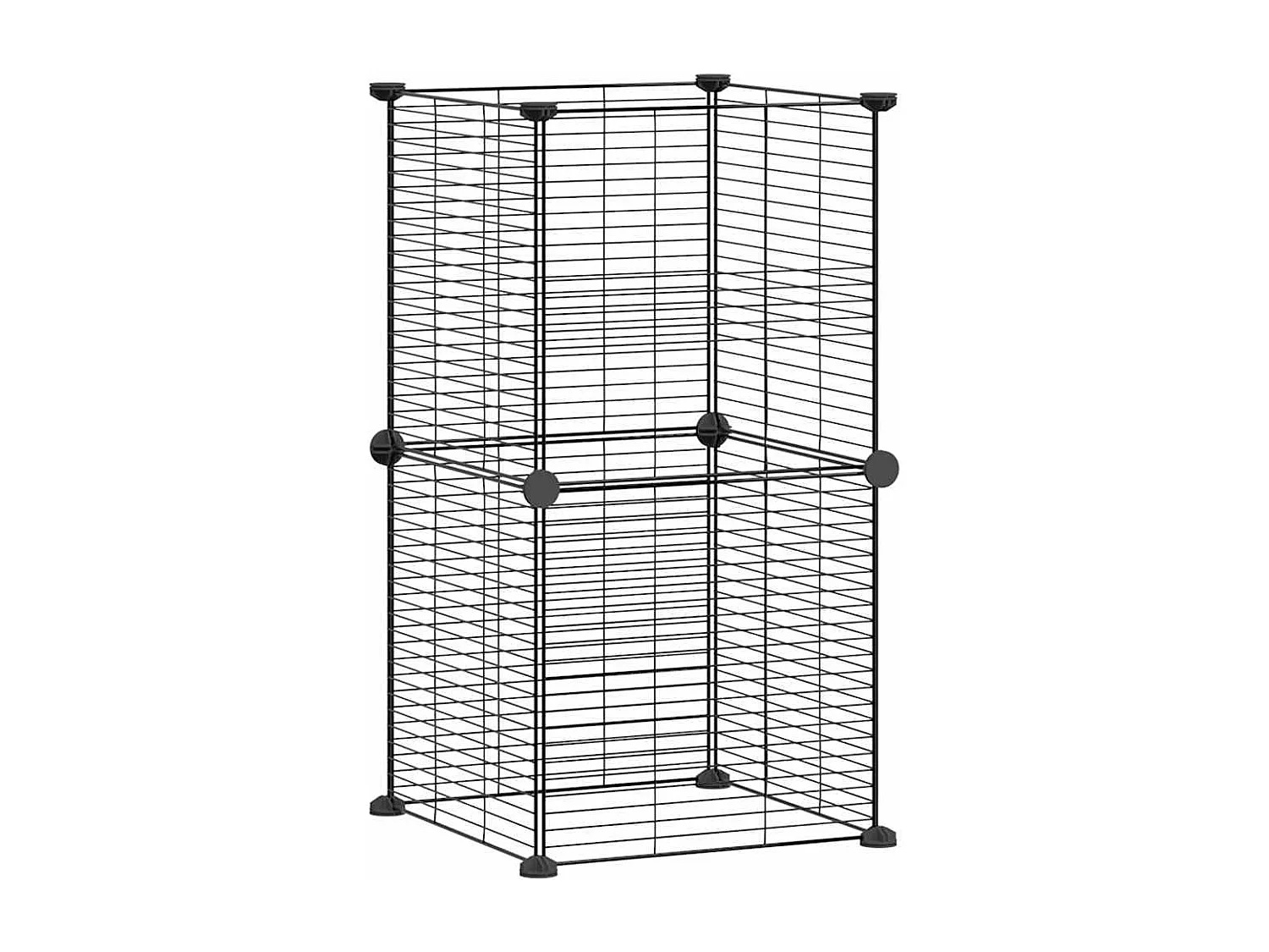 Cage animaux de compagnie à 8 panneaux Noir 35x35 cm Acier