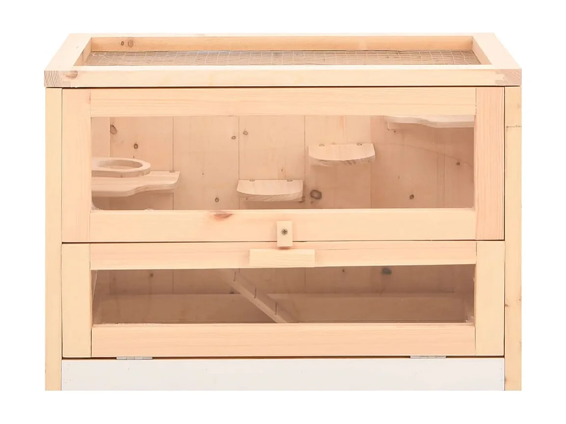 Gaiola para hamster 60x35,5x42 cm madeira maciça de abeto