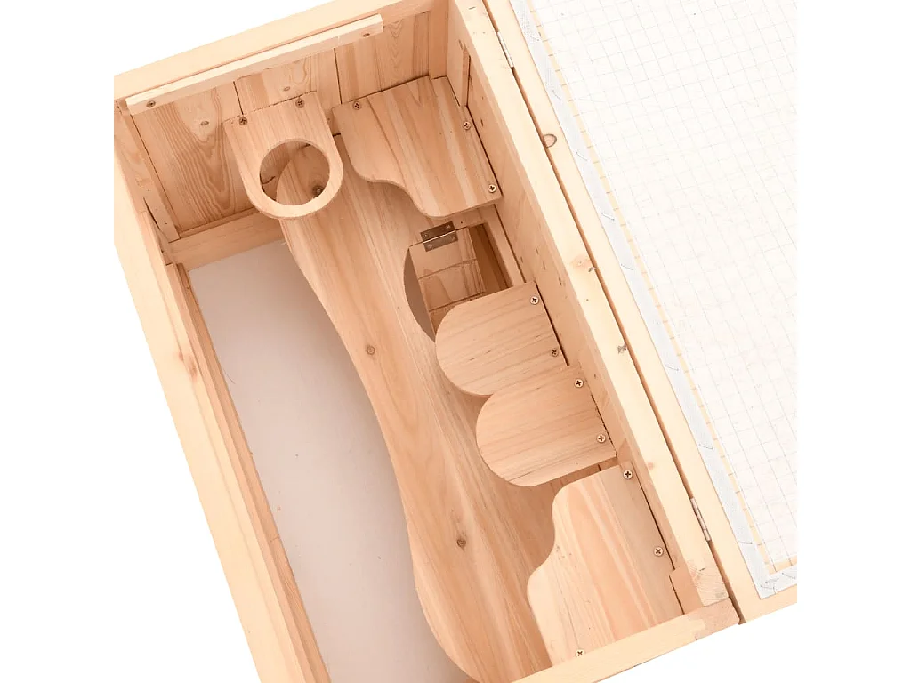 Gaiola para hamster 60x35,5x42 cm madeira maciça de abeto