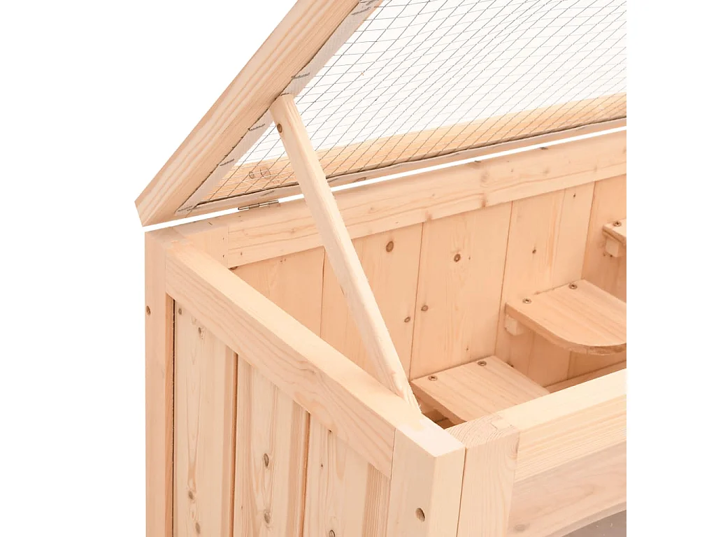 Cage à hamster 60x35,5x42 cm bois massif de sapin
