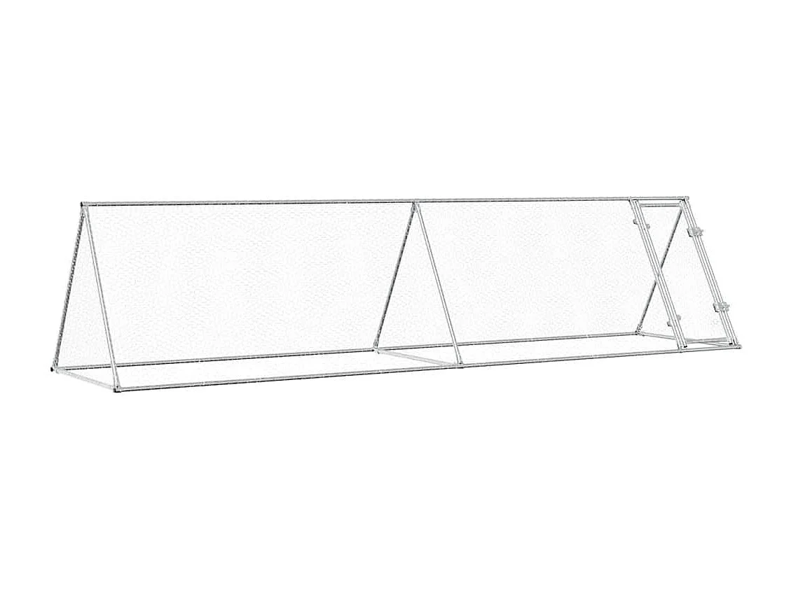 Gaiola de galinha prateada 400x105x91 cm aço galvanizado