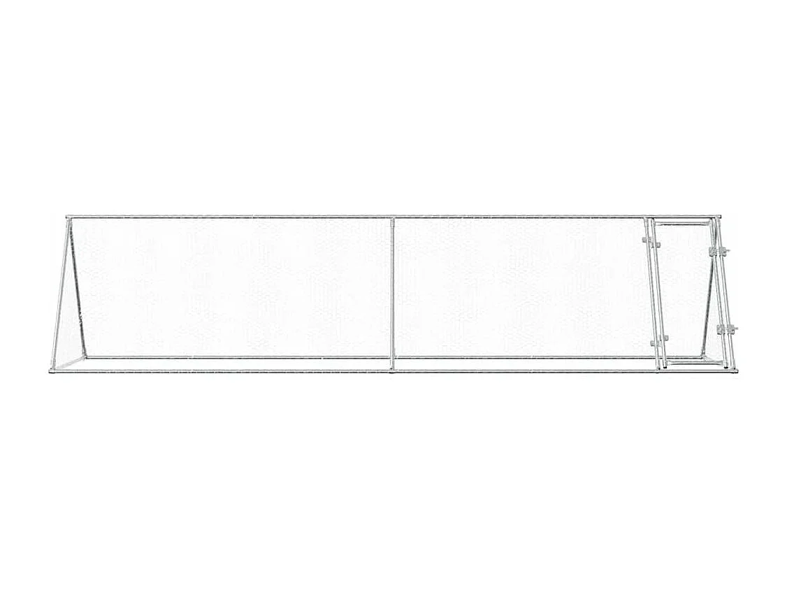 Gaiola de galinha prateada 400x105x91 cm aço galvanizado