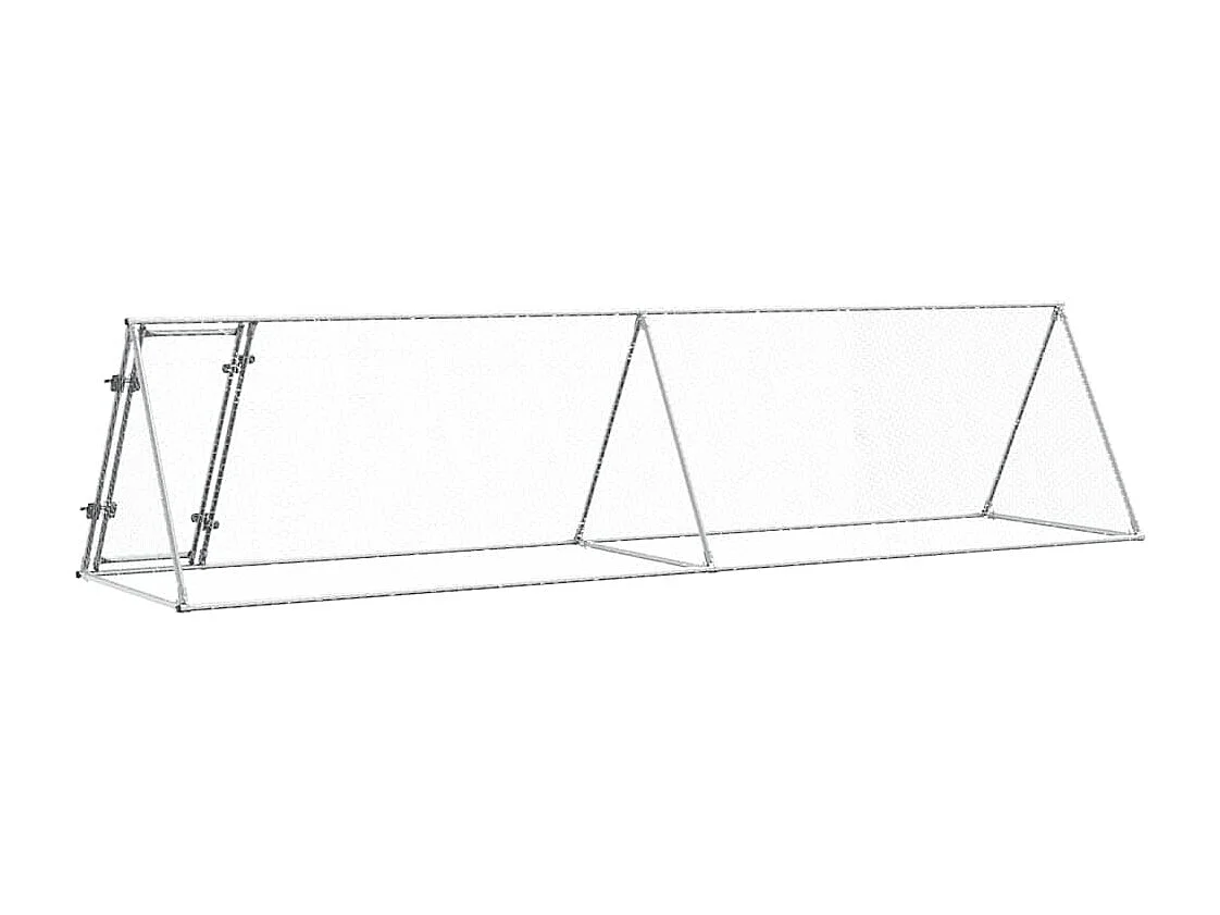 Gaiola de galinha prateada 400x105x91 cm aço galvanizado