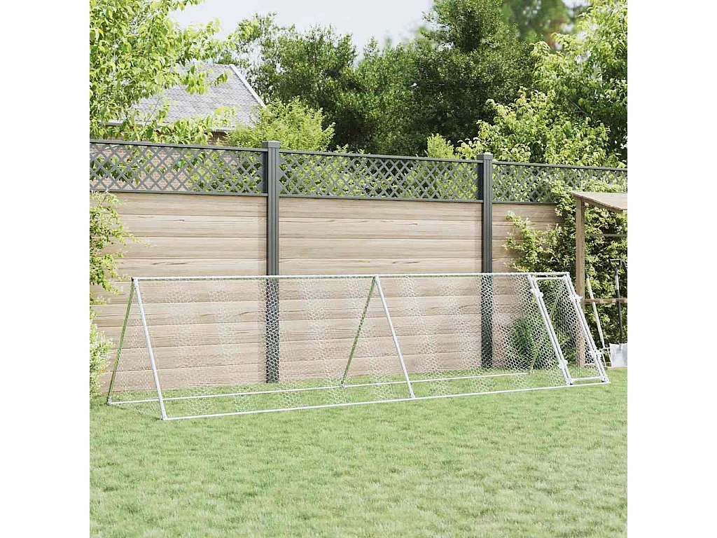 Cage pour poules argenté 400x105x91 cm acier galvanisé