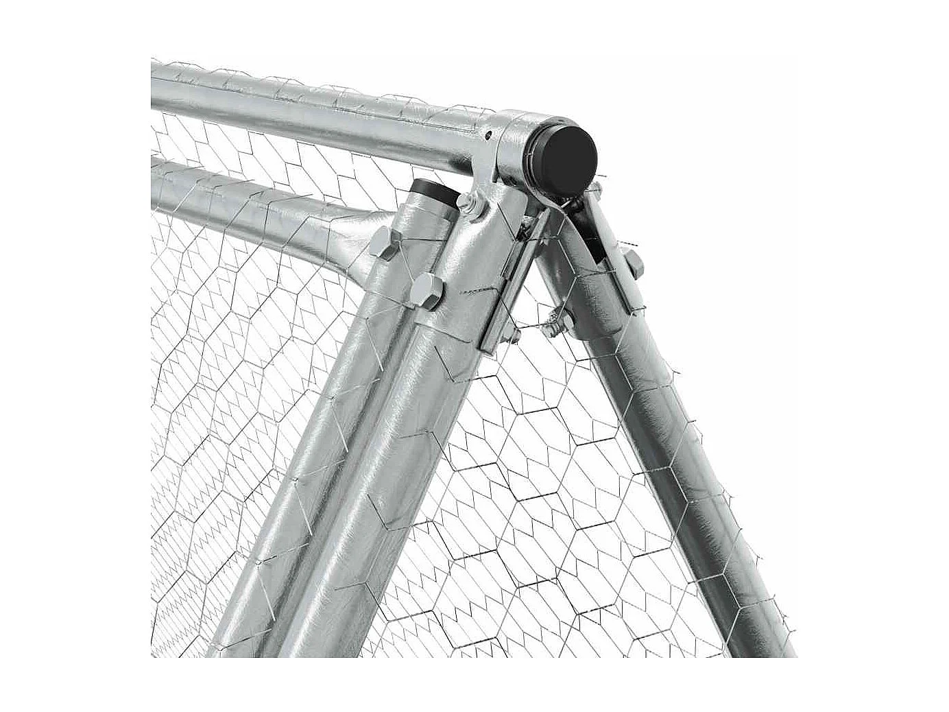 Cage pour poules argenté 400x105x91 cm acier galvanisé