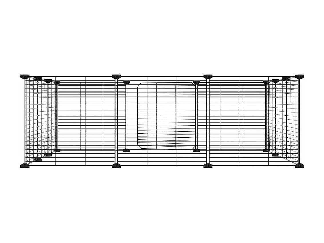 12 Panelen Huisdierkooi met Deur Zwart 35x35 cm