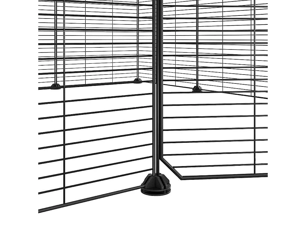 12 Panelen Huisdierkooi met Deur Zwart 35x35 cm