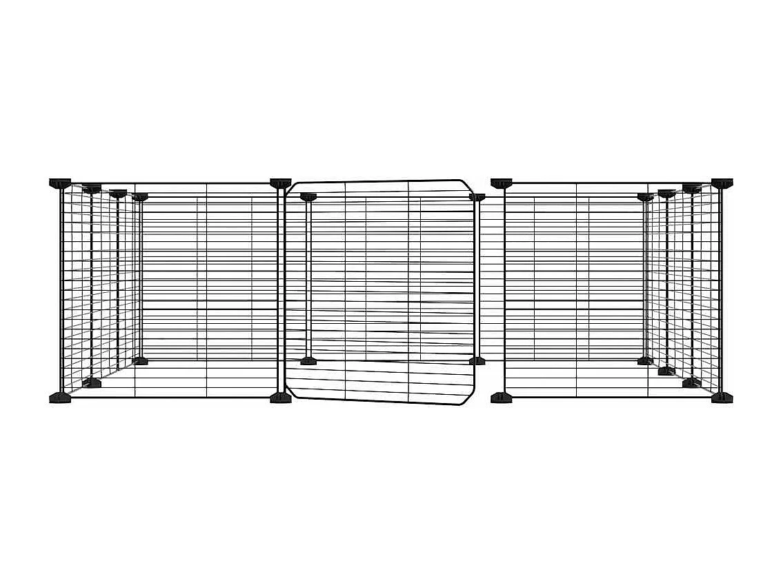 Cage animaux de compagnie à 12 panneaux et porte Noir 35x35 cm