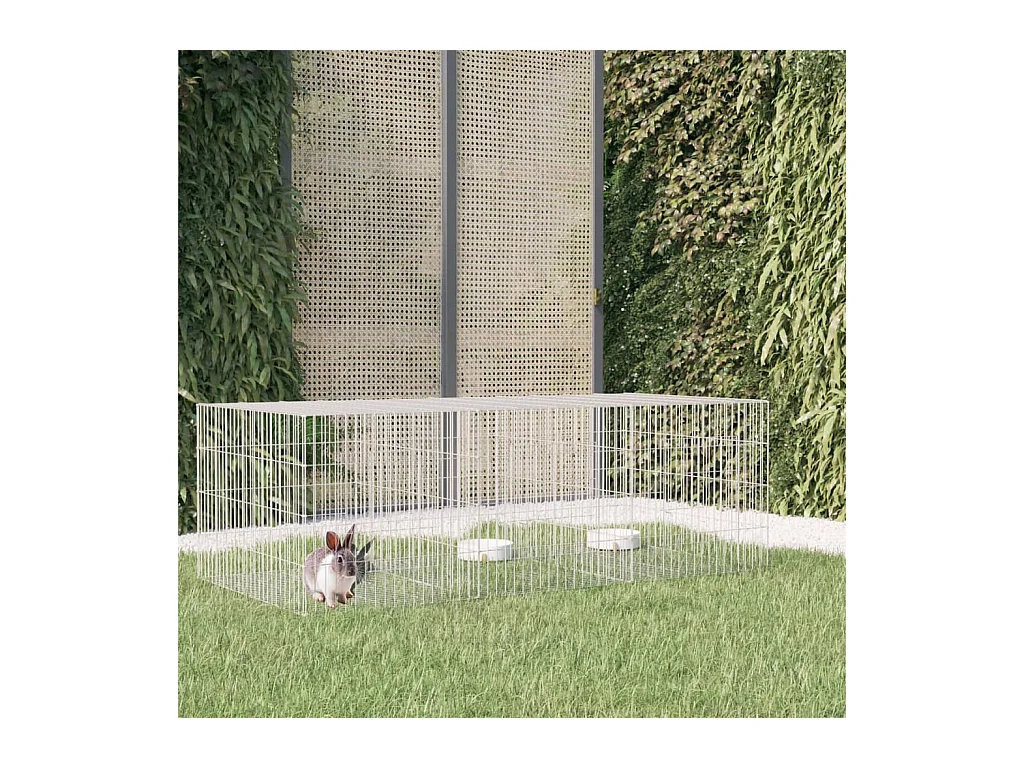 Cage à lapin 3 panneaux 163x79x54 cm Fer galvanisé