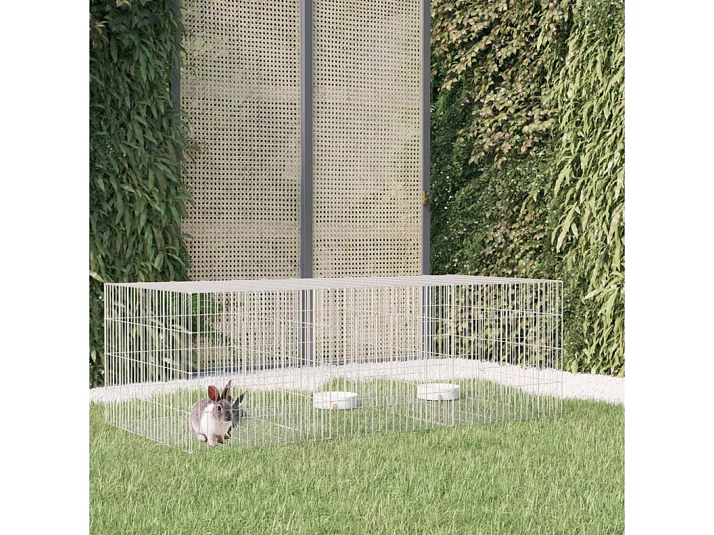 Kaninchenkäfig 3 Paneele 163x79x54 cm Verzinktes Eisen