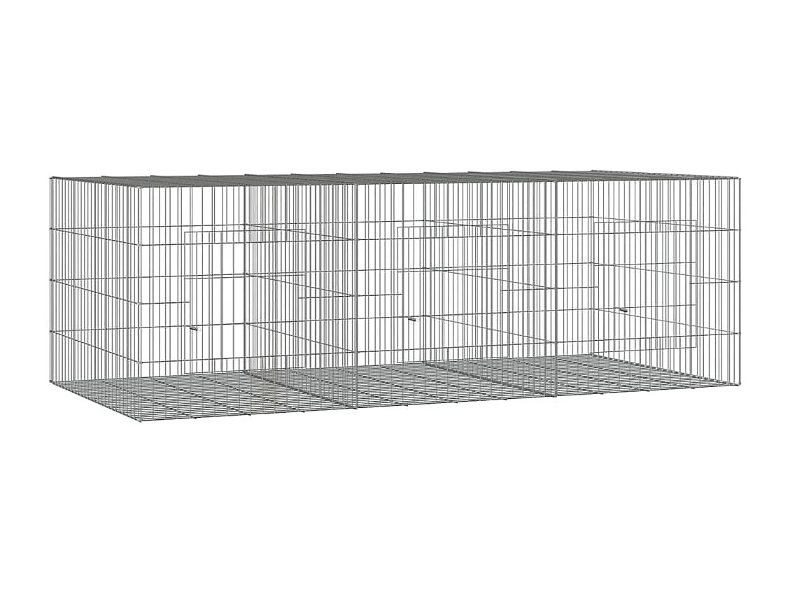 Kaninchenkäfig 3 Paneele 163x79x54 cm Verzinktes Eisen