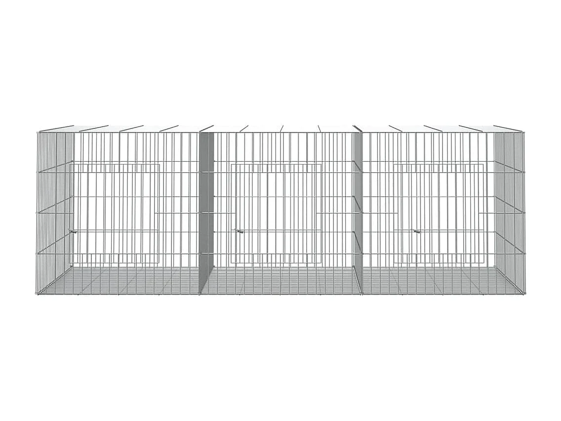 Kaninchenkäfig 3 Paneele 163x79x54 cm Verzinktes Eisen