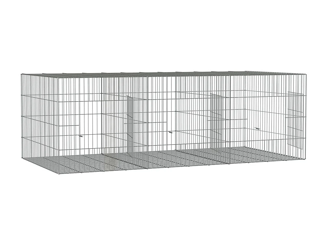 Kaninchenkäfig 3 Paneele 163x79x54 cm Verzinktes Eisen