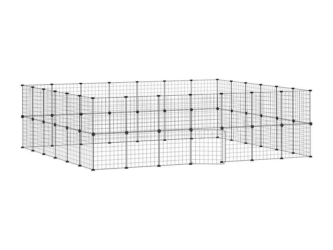 Gaiola para animais de estimação com 52 painéis e porta preta 35x35 cm