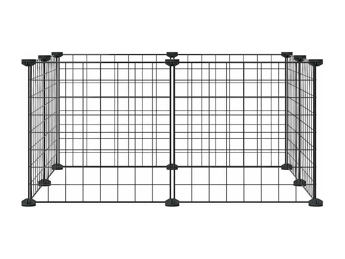 Cage animaux de compagnie à 8 panneaux Noir 35x35 cm Acier
