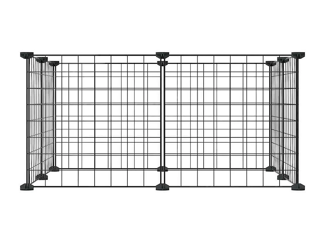 Cage animaux de compagnie à 8 panneaux Noir 35x35 cm Acier