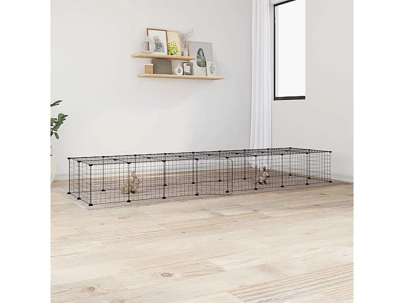 Gaiola para animais de estimação com 36 painéis e porta preta 35x35 cm