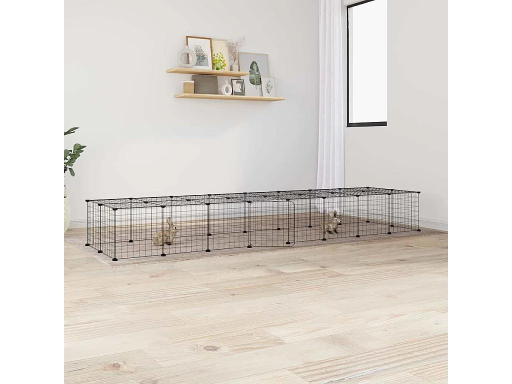 Gabbia per animali domestici a 36 pannelli con porta nera 35x35 cm