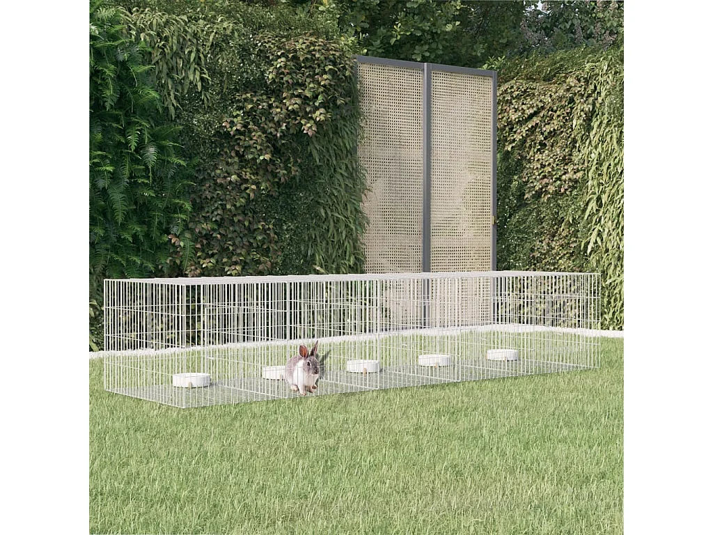 Gaiola para coelho 5 painéis 273x79x54 cm Ferro galvanizado