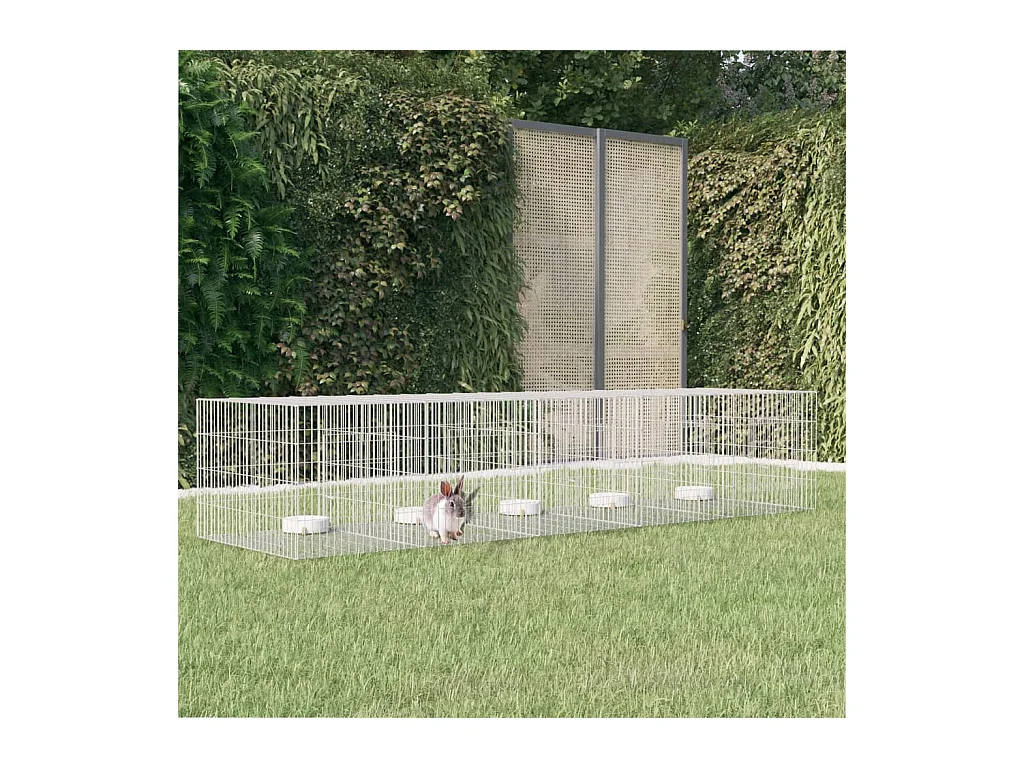 Cage à lapin 5 panneaux 273x79x54 cm Fer galvanisé