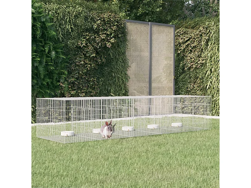 Cage à lapin 5 panneaux 273x79x54 cm Fer galvanisé