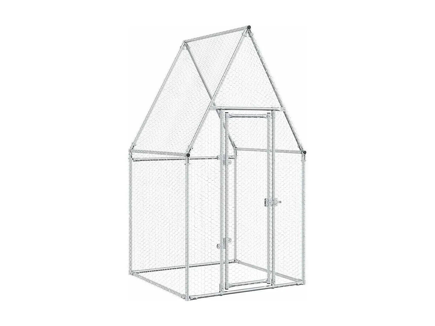 Gaiola de galinha prateada 100x100x190 cm aço galvanizado