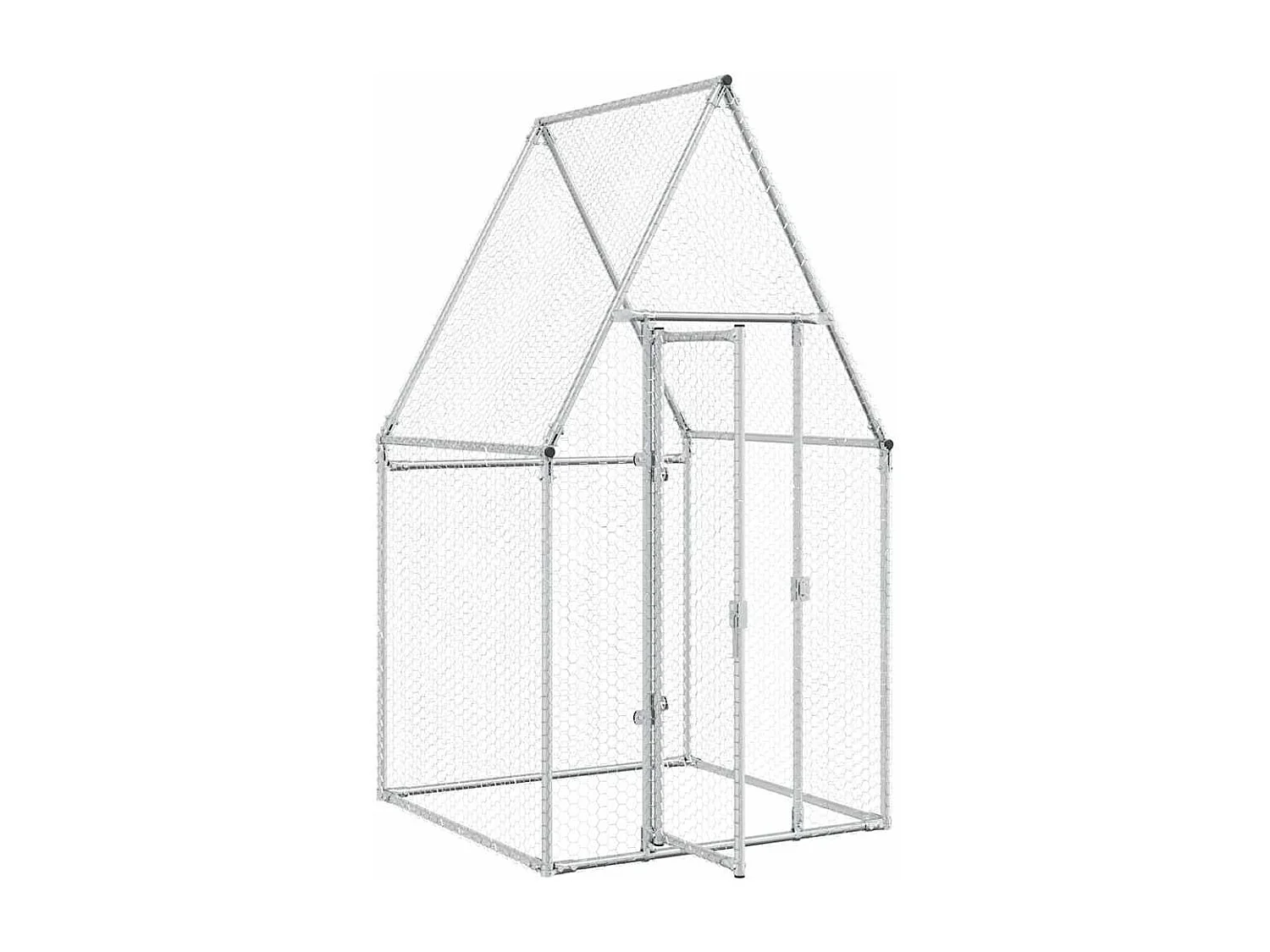 Gaiola de galinha prateada 100x100x190 cm aço galvanizado