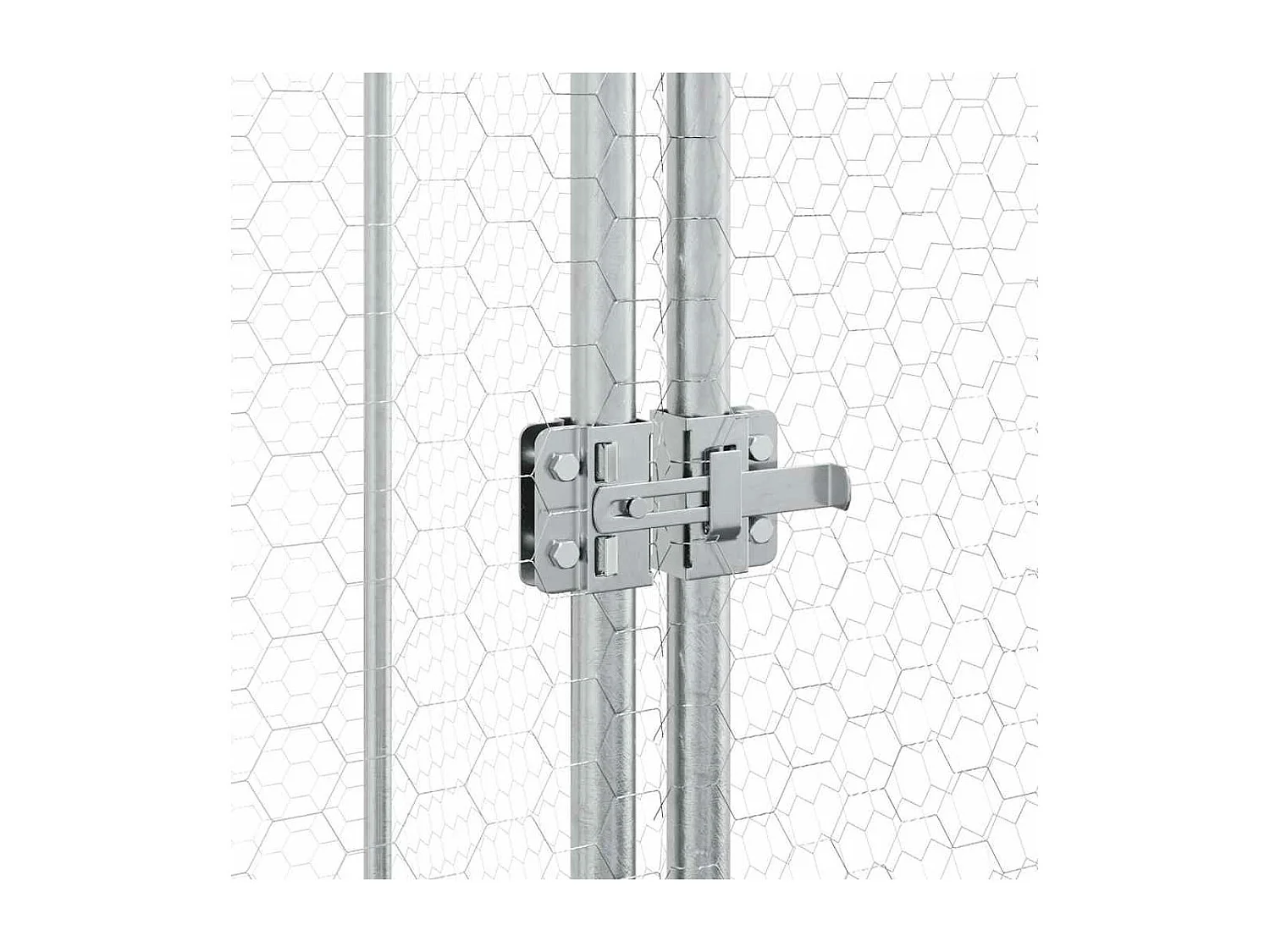 Gaiola de galinha prateada 100x100x190 cm aço galvanizado