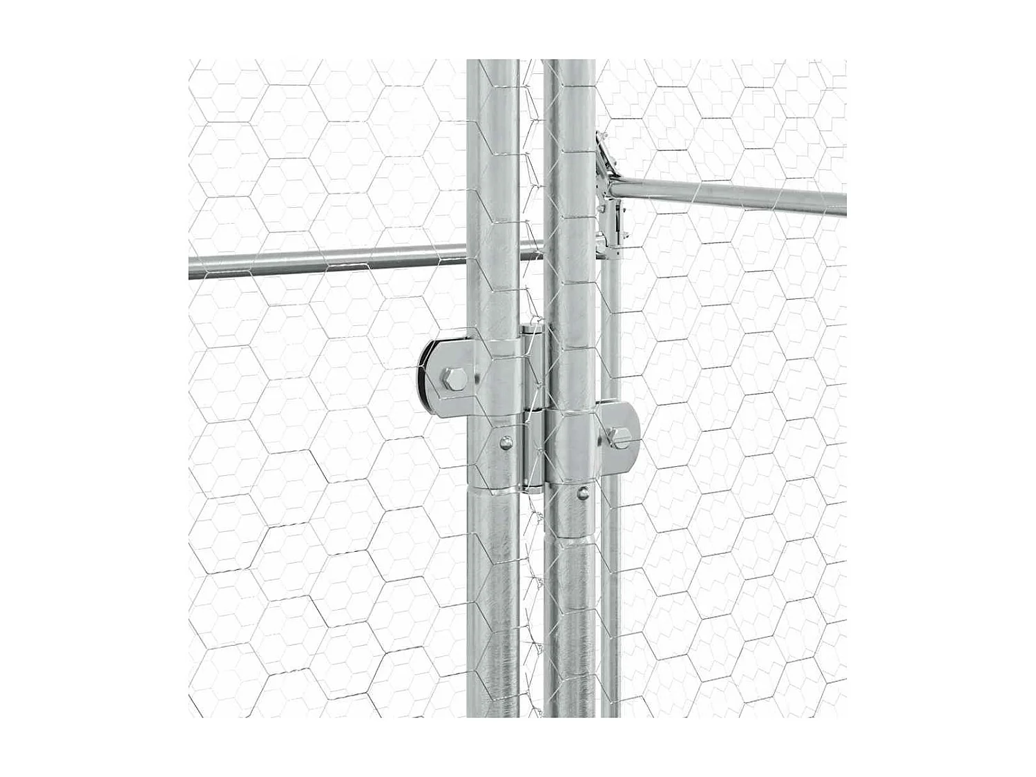 Gaiola de galinha prateada 100x100x190 cm aço galvanizado