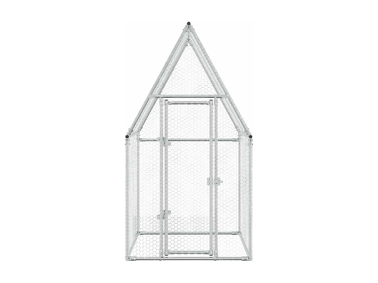 Cage pour poules argenté 100x100x190 cm acier galvanisé