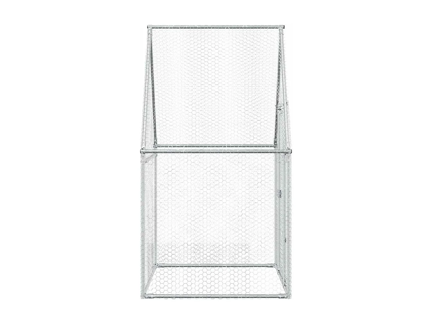 Cage pour poules argenté 100x100x190 cm acier galvanisé