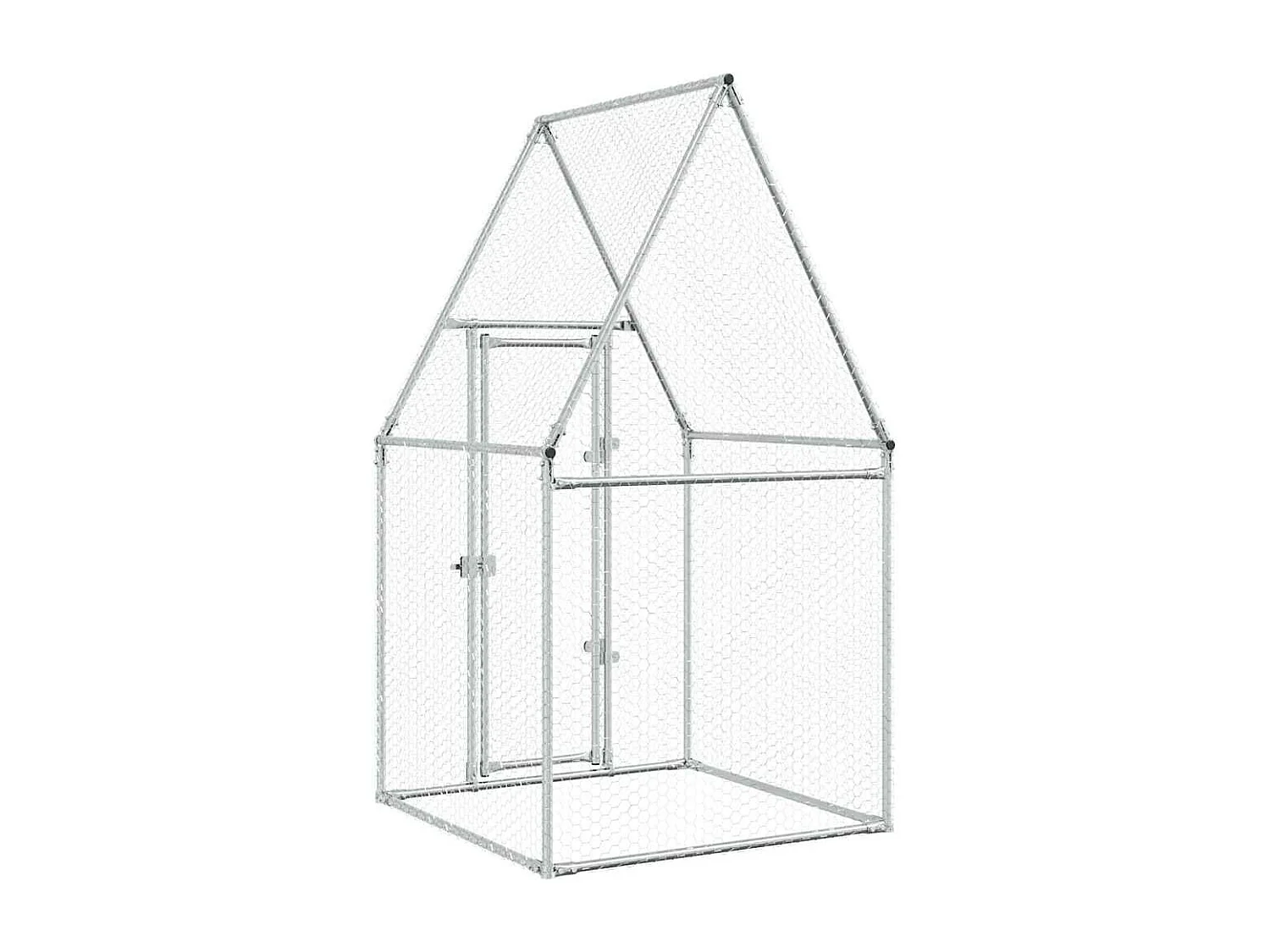 Cage pour poules argenté 100x100x190 cm acier galvanisé