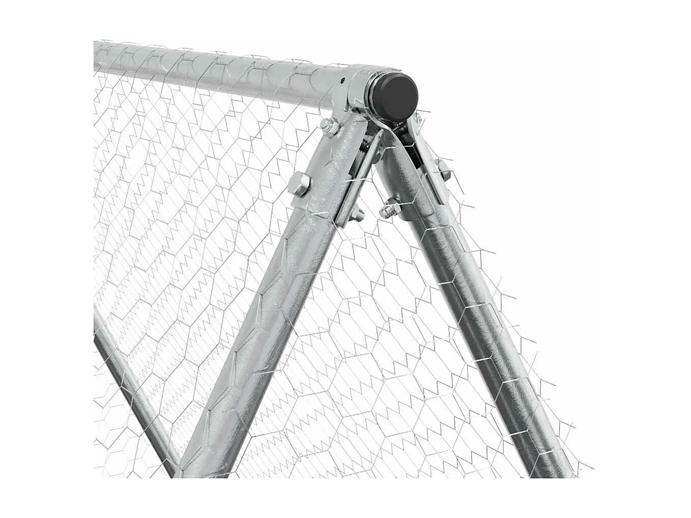 Cage pour poules argenté 100x100x190 cm acier galvanisé