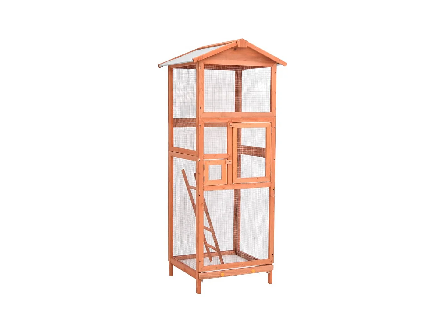 Cage à oiseaux 68x62x166 cm bois de sapin massif