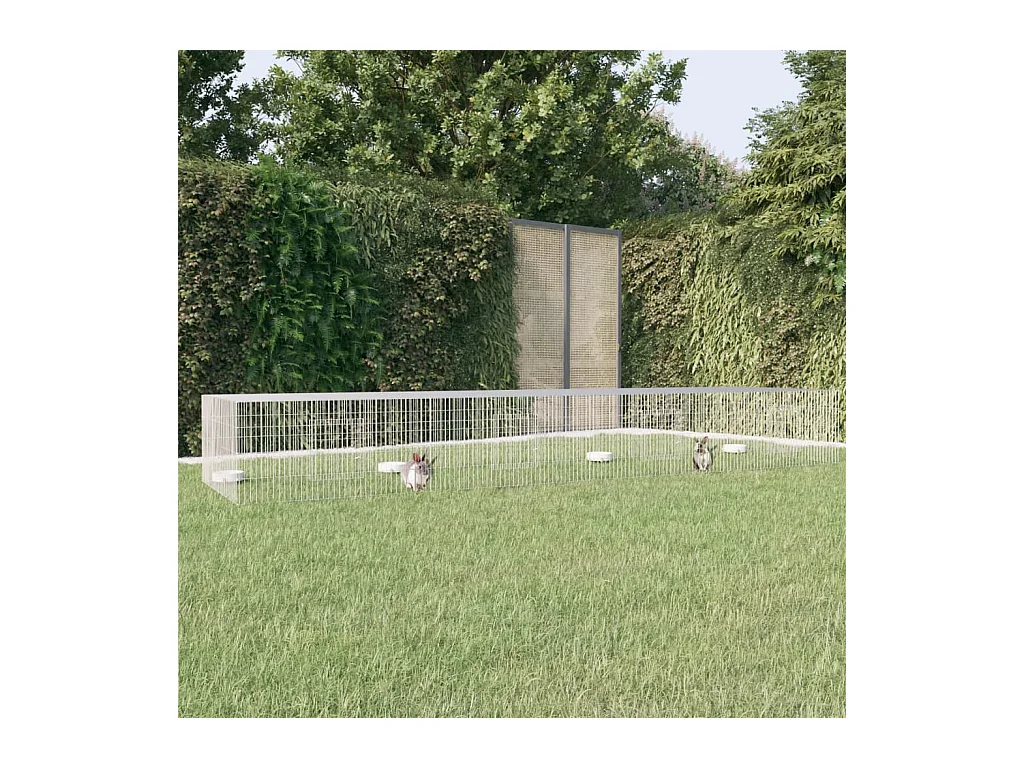 Cage à lapin 4 panneaux 433x109x54 cm Fer galvanisé