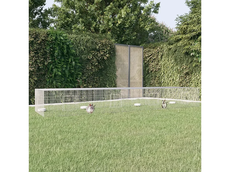 Cage à lapin 4 panneaux 433x109x54 cm Fer galvanisé