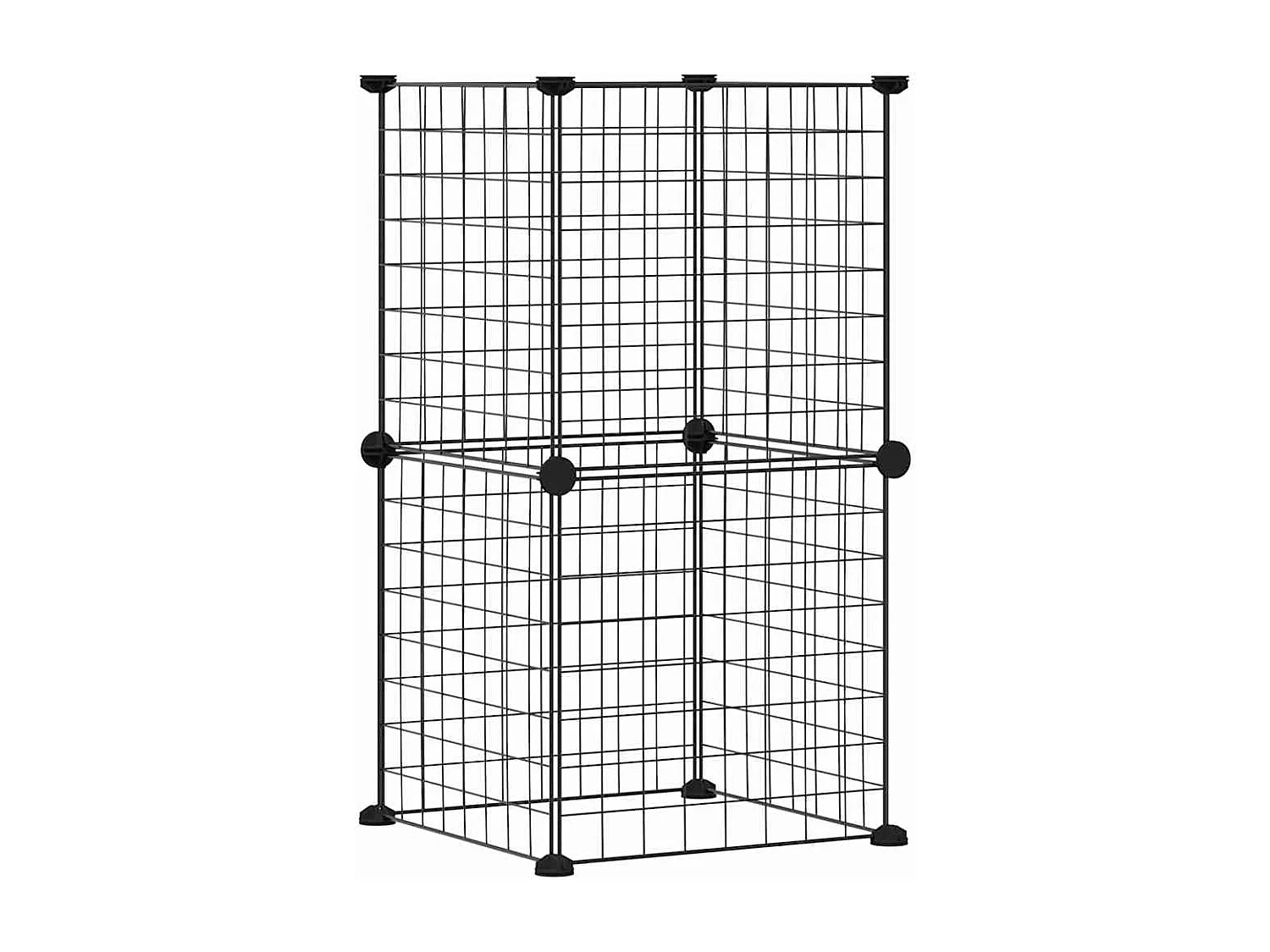 Cage animaux de compagnie à 8 panneaux Noir 35x35 cm Acier