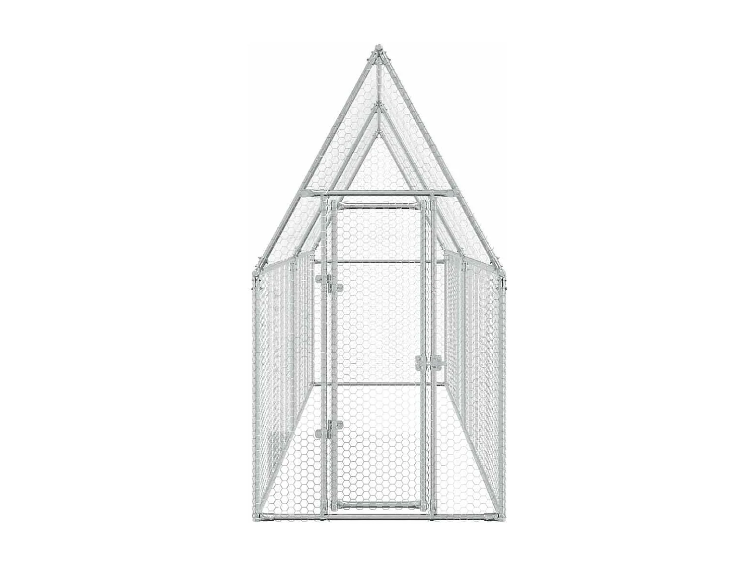 Gaiola de galinha prateada 400x100x190 cm aço galvanizado