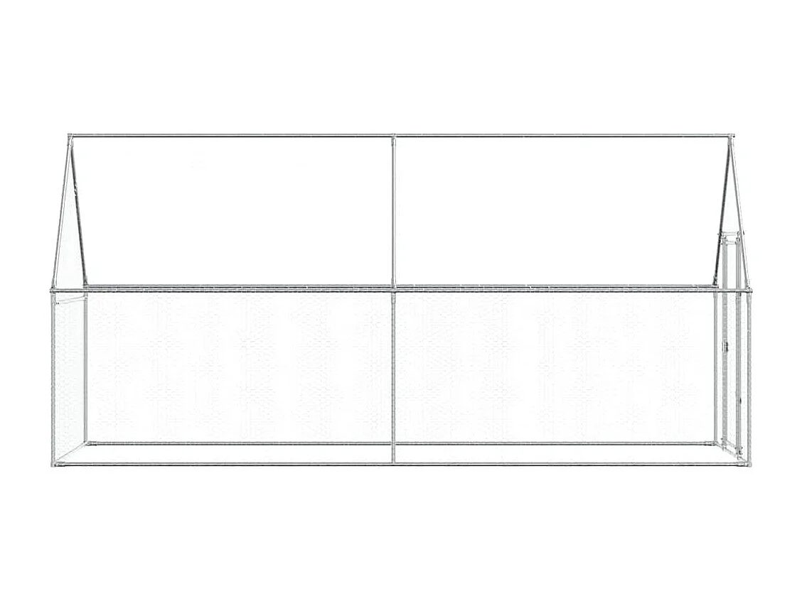 Gaiola de galinha prateada 400x100x190 cm aço galvanizado