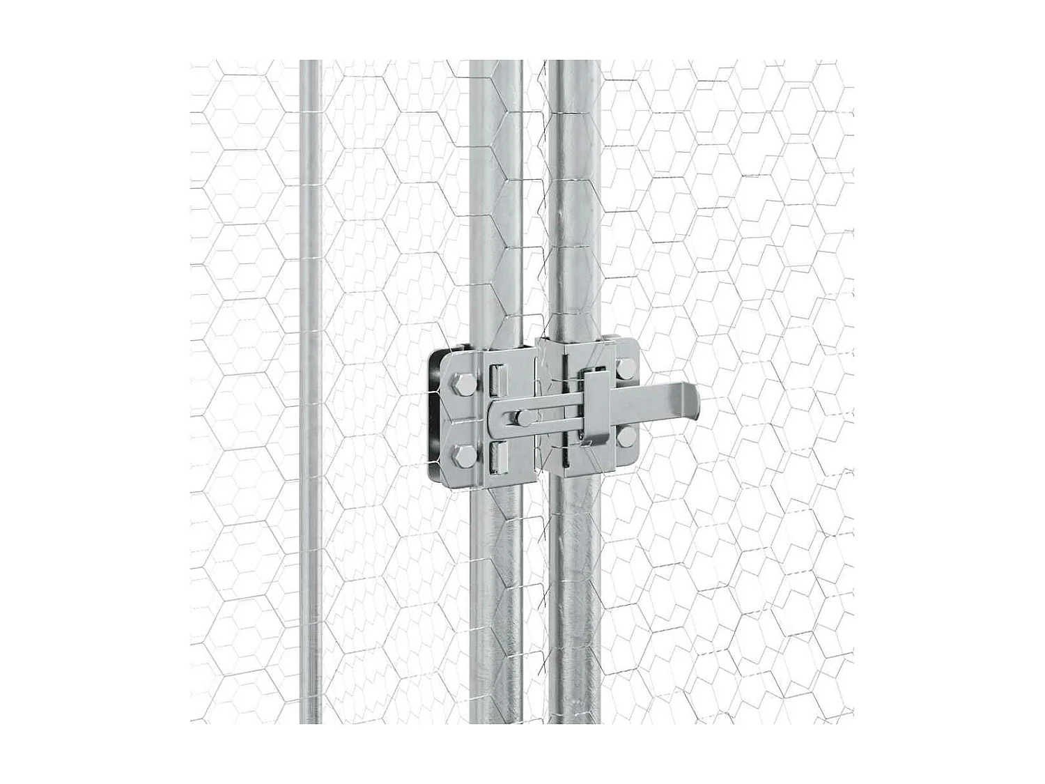 Gaiola de galinha prateada 400x100x190 cm aço galvanizado