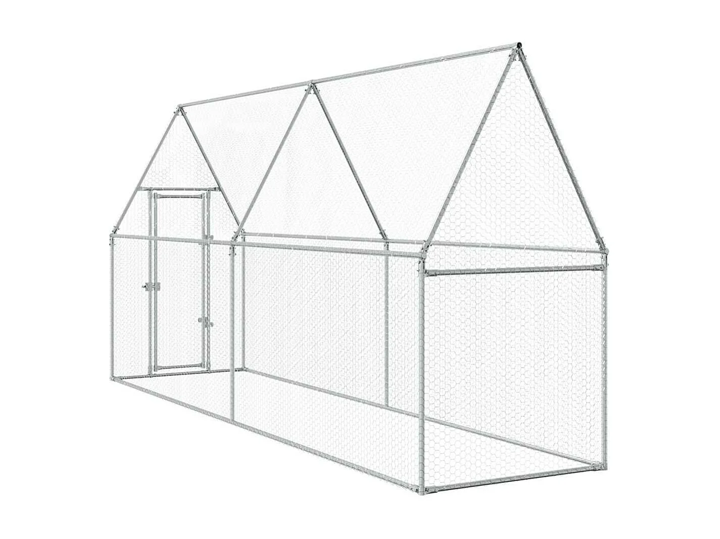 Cage pour poules argenté 400x100x190 cm acier galvanisé