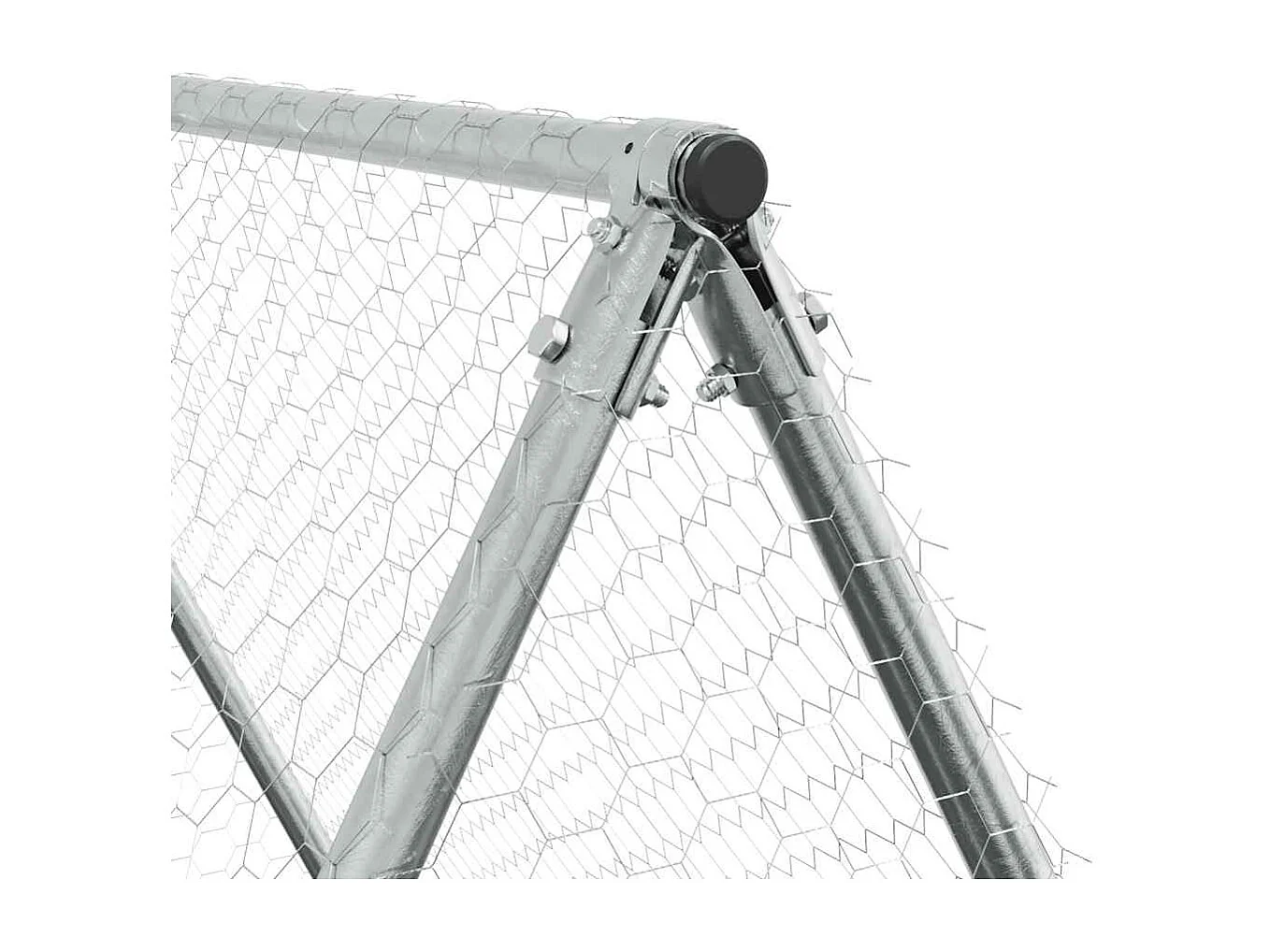 Cage pour poules argenté 400x100x190 cm acier galvanisé