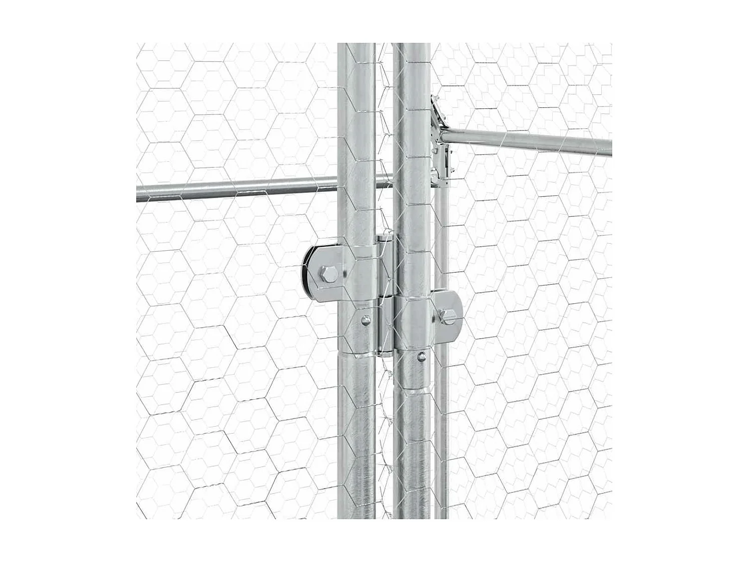 Cage pour poules argenté 400x100x190 cm acier galvanisé