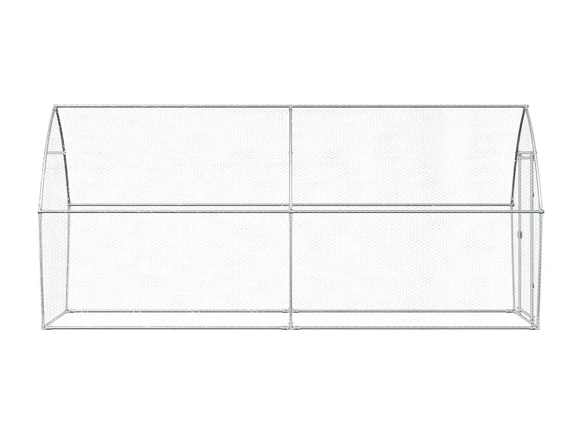 Gaiola de galinha prateada 400x105x182 cm aço galvanizado