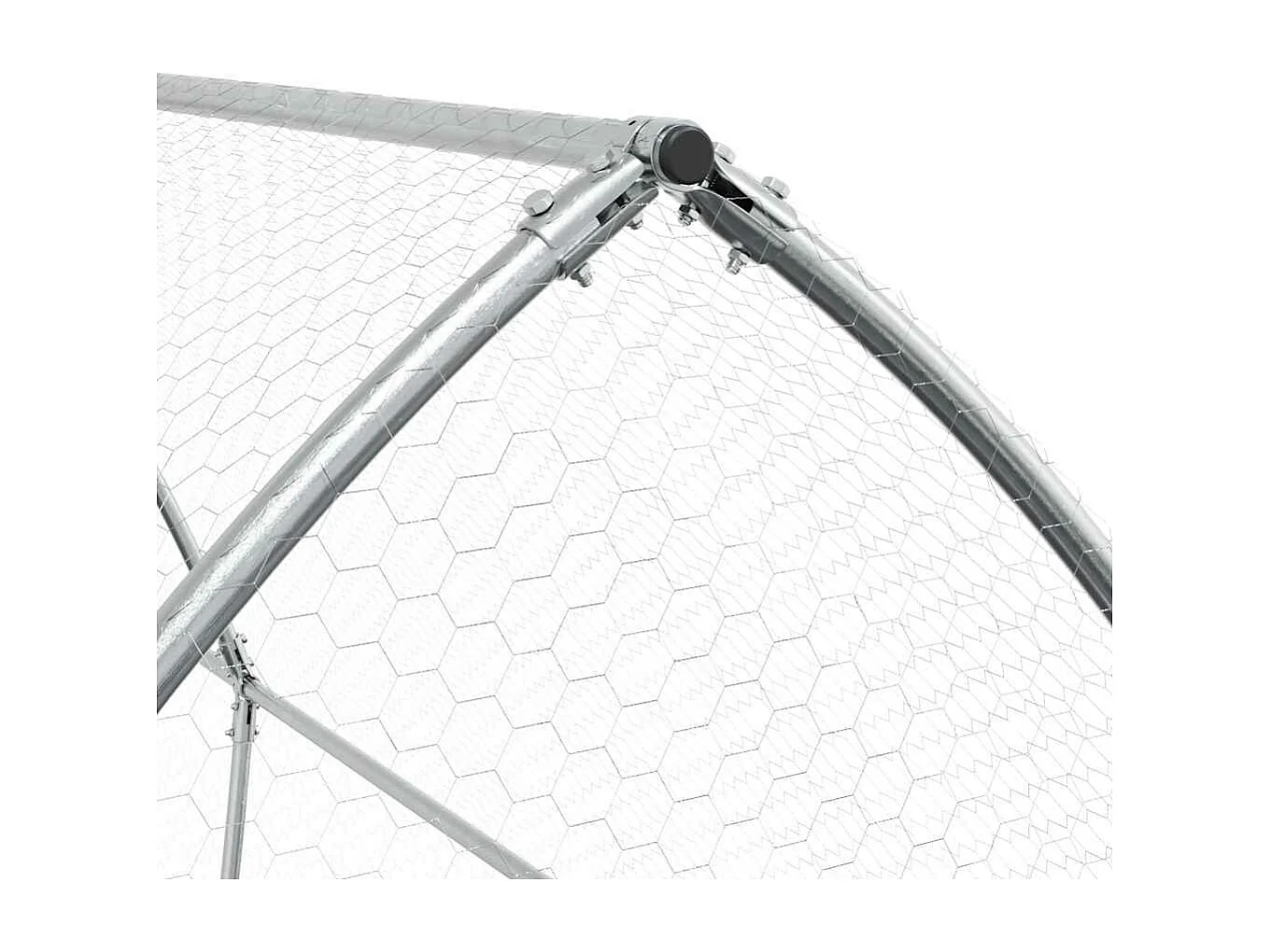 Gaiola de galinha prateada 400x105x182 cm aço galvanizado