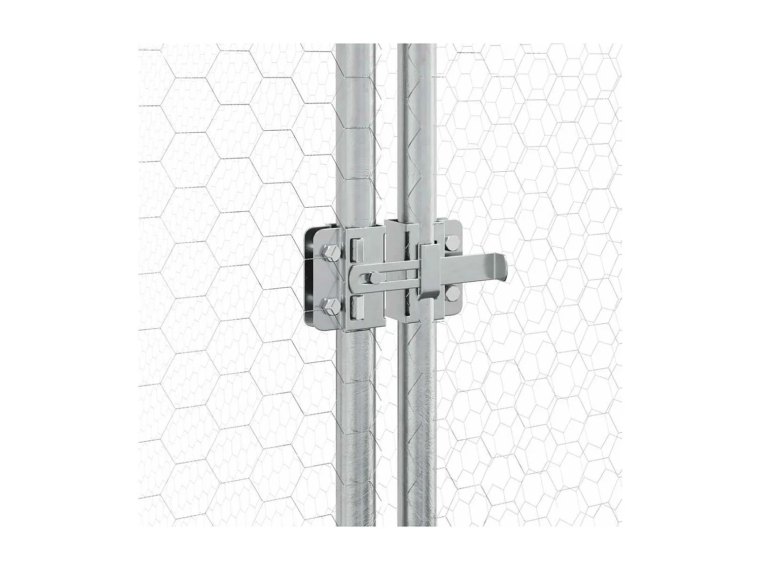 Gaiola de galinha prateada 400x105x182 cm aço galvanizado