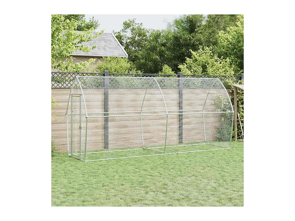 Cage pour poules argenté 400x105x182 cm acier galvanisé